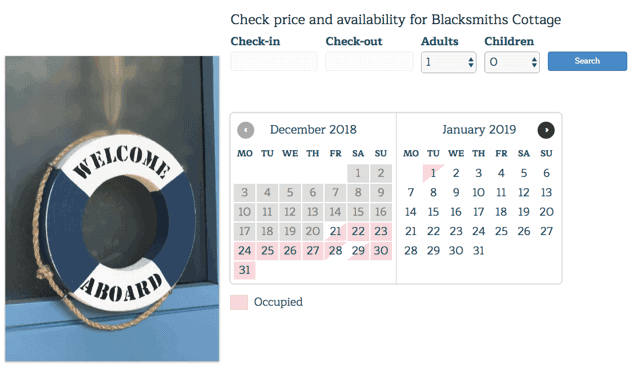 Calendar Of Availability